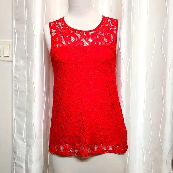 Adrianna Papell Red Sleeveless Top - Picture 1 of 3